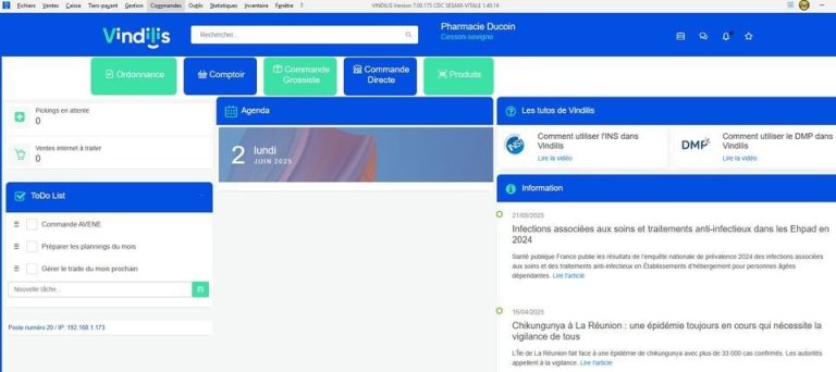 Vindilis LGO Vindilis Logiciel pour pharmacie